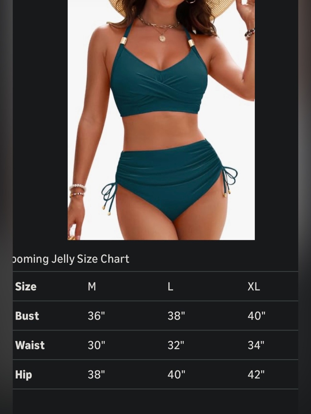 Blooming Jelly High Waisted Bikini Set Drawstring Swimsuit - Picture 8 of 14